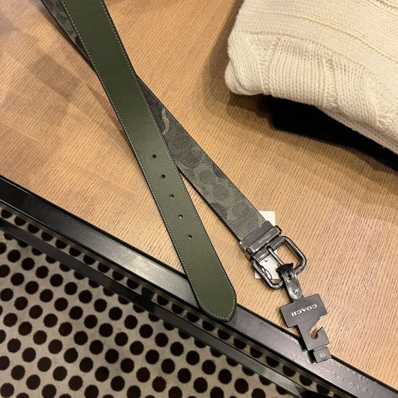 COACH ROLLER BUCKLE CUT TO SIZE REVERSIBLE BELT 38MM CY271 QBSB3 - Picture 2 of 9